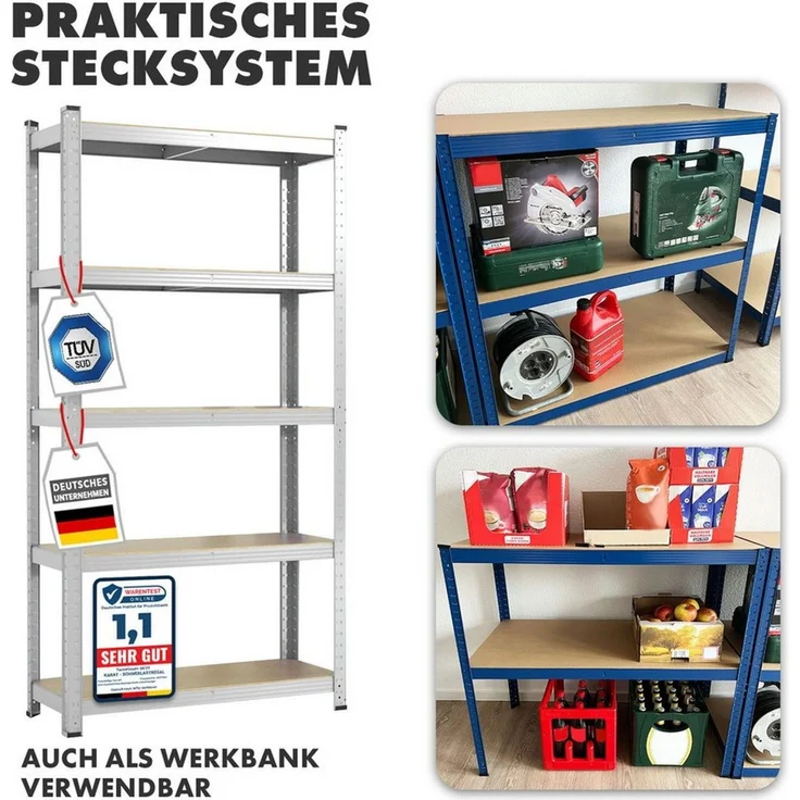 Karat Schwerlastregal Steckregal, Weitspannregal für Garage, Keller – Bild 3