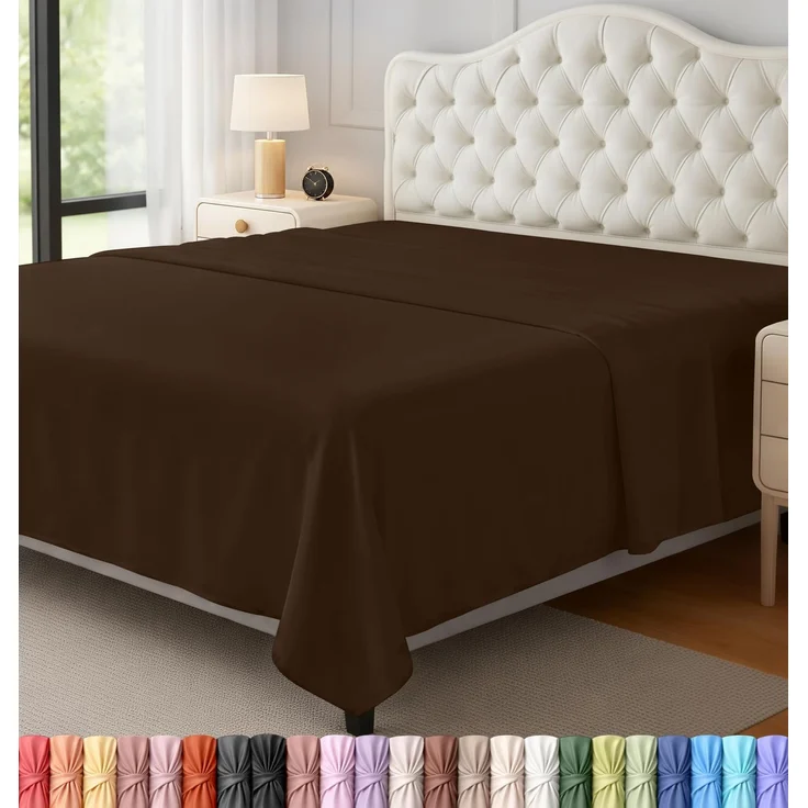 Utopia Bedding Bettlaken, weich gebürstetes Mikrofasergewebe, kein Einlaufen, farbecht, pflegeleicht, nur 1 Bettlaken, Kingsize, Braun