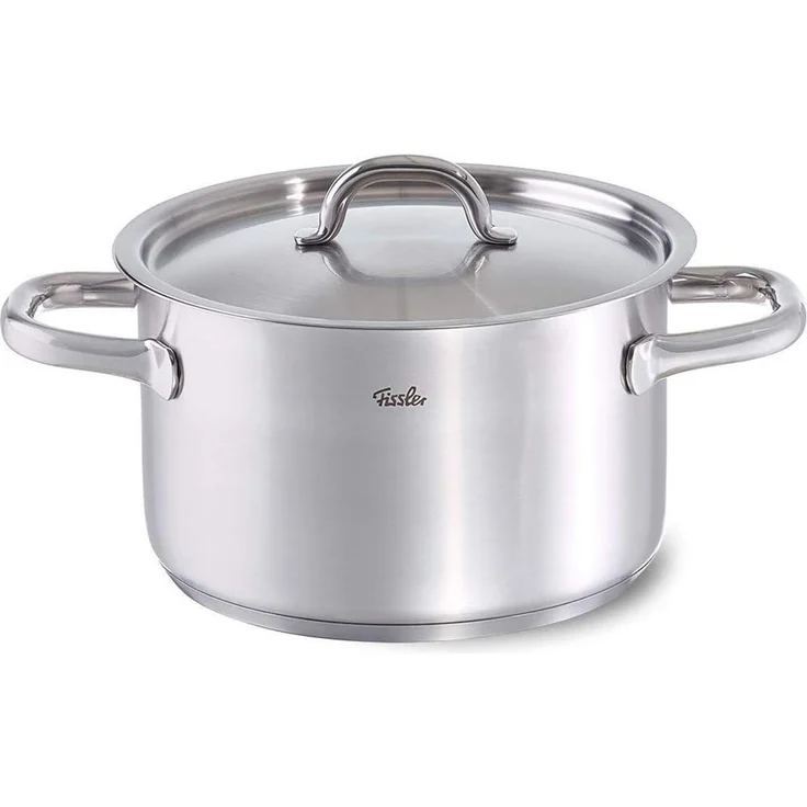 Fissler Topf-Set Family Line, Edelstahl 18/10 (Set, 9-tlg, 1 Bratentopf 20 cm, je 1 Kochtopf 16/20/24 cm, 1 Stielkasserolle 16cm), extra breiter Schüttrand – Bild 3
