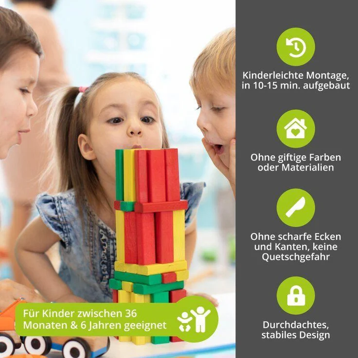 Bomi 'Amy' 5-tlg. Kindersitzgruppe, Kiefernholz natur / weiß – Bild 2