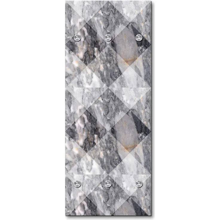 Queence Garderobe - "Damaro" Druck auf hochwertigem Arcylglas inkl. Edelstahlhaken und Aufhängung, Format: 50x120cm