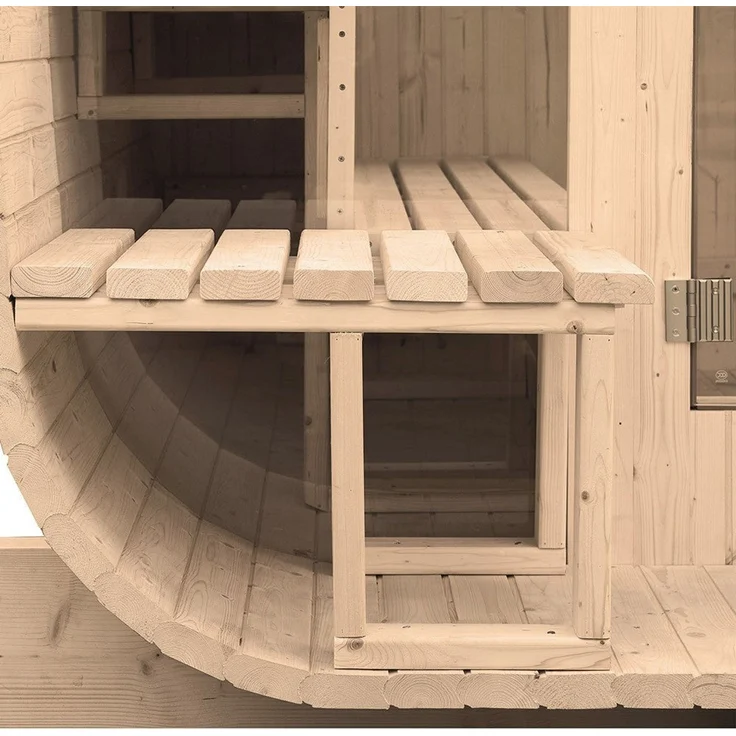 XXL Luxus Outdoor Fasssauna 260x230 cm SET Sauna inkl. 10,5 KW Saunaofen 6 Pers. – Bild 10