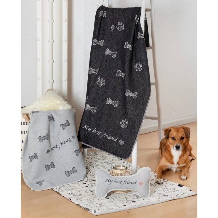 DAVID FUSSENEGGER Tierdecke Hundedecke 'my best friend/Knochen allover' – Bild 2