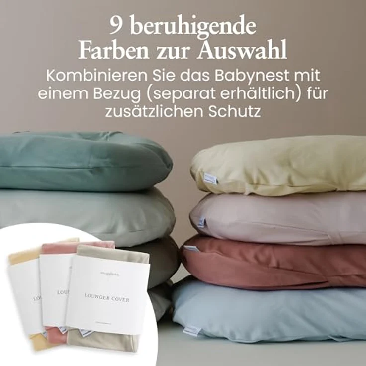 Snuggle Me® Babynest (0-9 Monate) - Premium Babynestchen Neugeborene, Bio-Baumwolle mit Fiberfill, Ungepolsterte Mitte, die Umarmungen imitiert, 100% Maschinenwaschbar, Inkl. Reisetasche (Gumdrop) – Bild 7