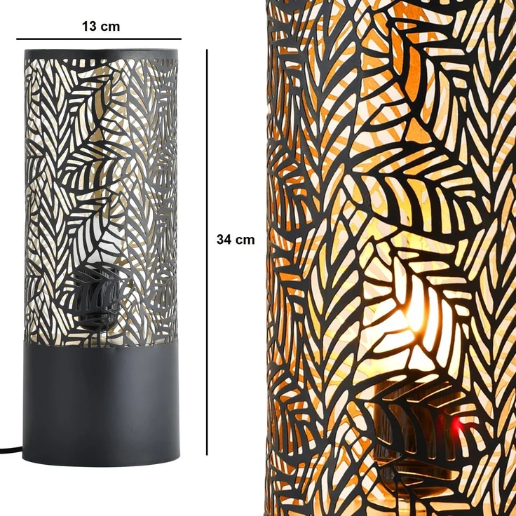 Marrakesch Orient & Mediterran Interior Nachttischlampe 2er Set Skandinavische Deko Tischlampe Lampe Verdure Klein Schwarz, ohne Leuchtmittel, Tischlampe – Bild 5