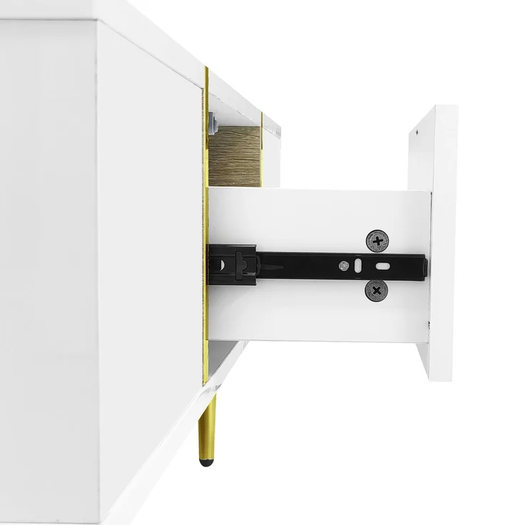 Couchtisch 100 x 60 x 41,5 cm, mit Schubladen, aus MDF, als Ablage für Getränke und Bücher im Wohnzimmer, Weiß – Bild 17