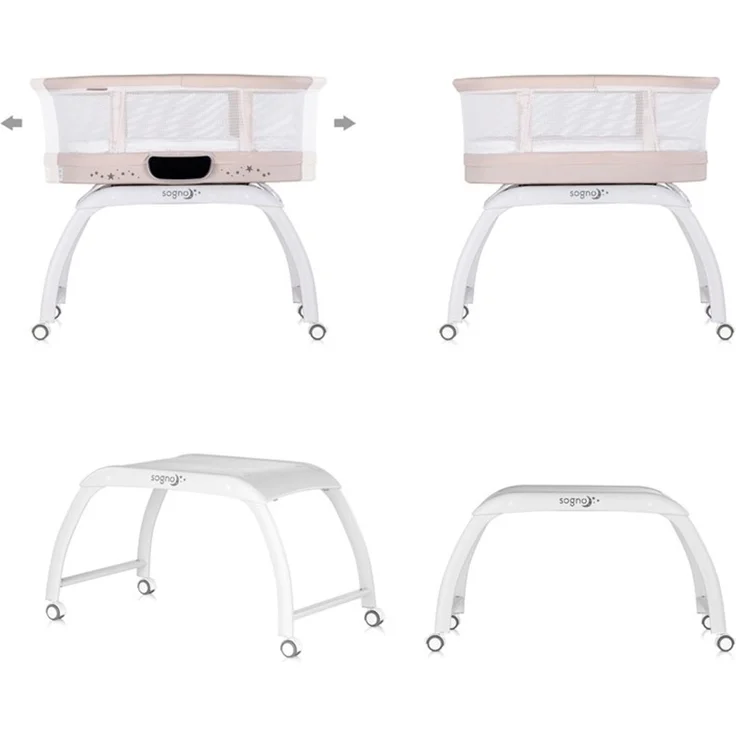 Chipolino Beistellbett Sogno 2 in 1 Spieltisch, Fernbedienung, eingebaute Waage beige – Bild 5