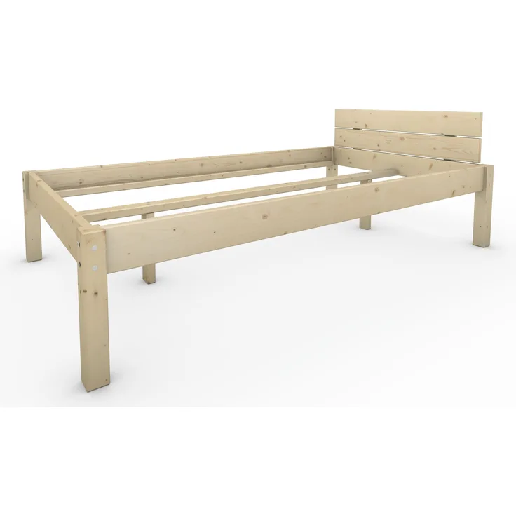 Pfostenbett Massivholzbett (Fichte) "Daybett" 120 x 220 cm 48 cm Holzbett 300kg