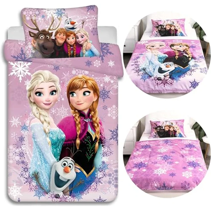 Sarcia. eu Kinderbettwäsche Frozen DISNEY Baumwollbettwäsche mit Reißverschluss, für Kinderbetten – Bild 9