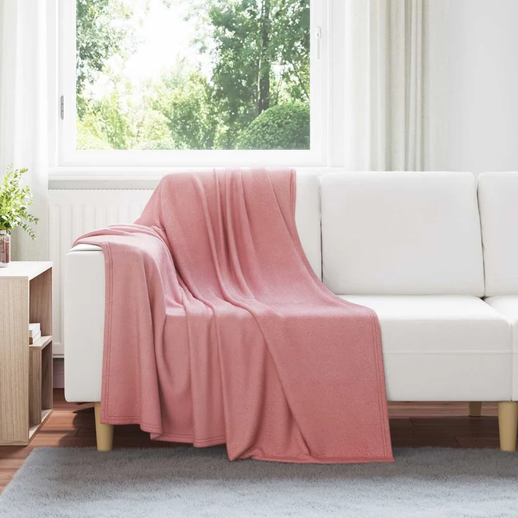 vidaXL Überwurfdecke Rosa 170 x 130 cm Fleece 42017041 – Bild 1
