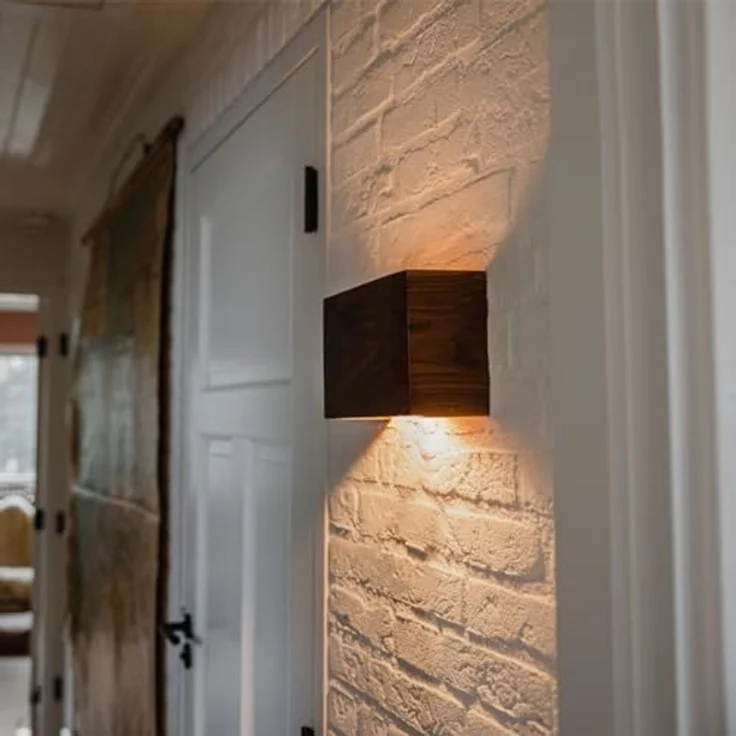 Qazqa Wandleuchte Otan, ohne Leuchtmittel, G9, Braun, Landhaus, Holz, 2-flammig – Bild 2