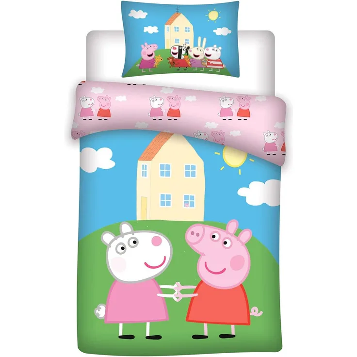 Peppa Wutz - Bettwäsche - Decke 100x135 cm, Kissen 40x60 cm