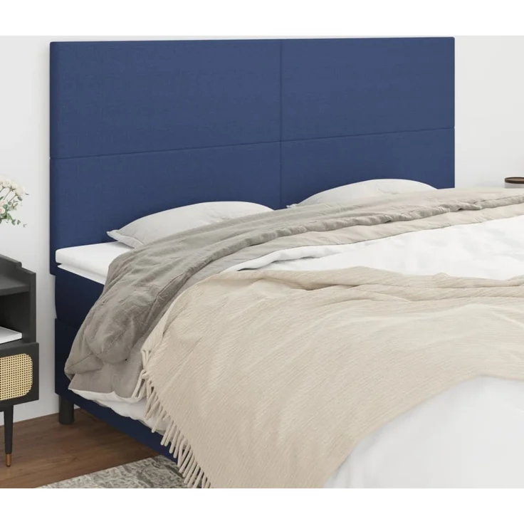 vidaXL Kopfteile 4 Stk. Blau 90 x 5 x 78/88 cm Stoff 3116072 – Bild 1