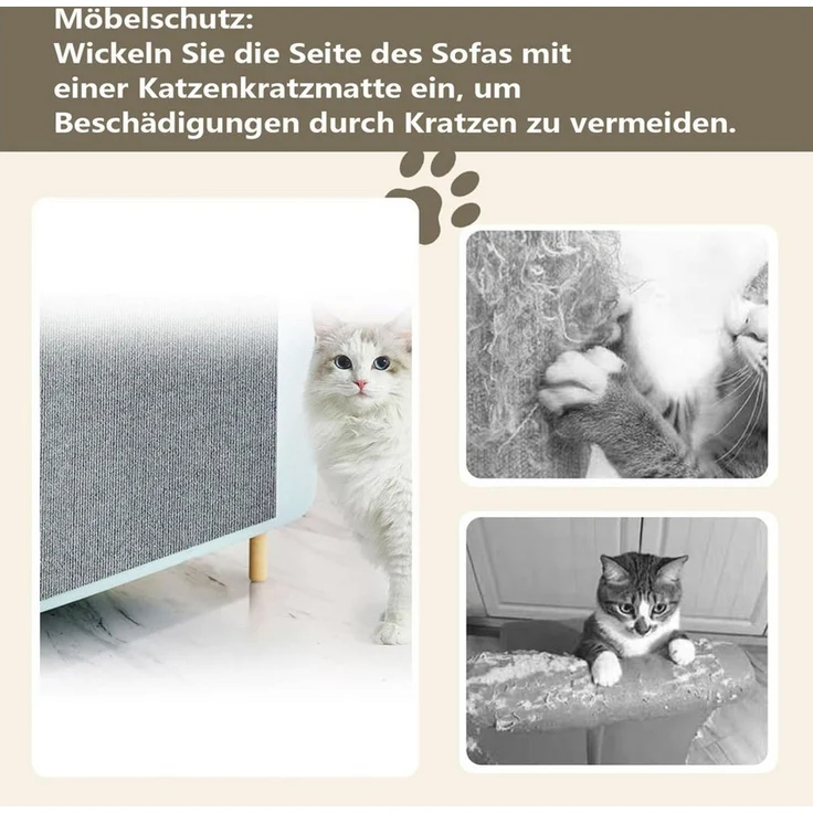 Agger Kratzmatte Katze Wand Kratzschutz Sofa Schutz Selbstklebende Kratzteppich, Kratzmatte Sofa Schutz DIY Krallen Katzen Teppich – Bild 4