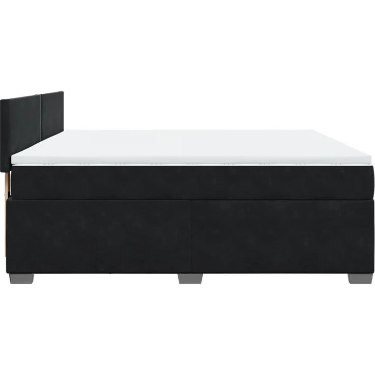 vidaXL Boxspringbett mit Matratze Schwarz 180x200 cm Samt 3288674 – Bild 7