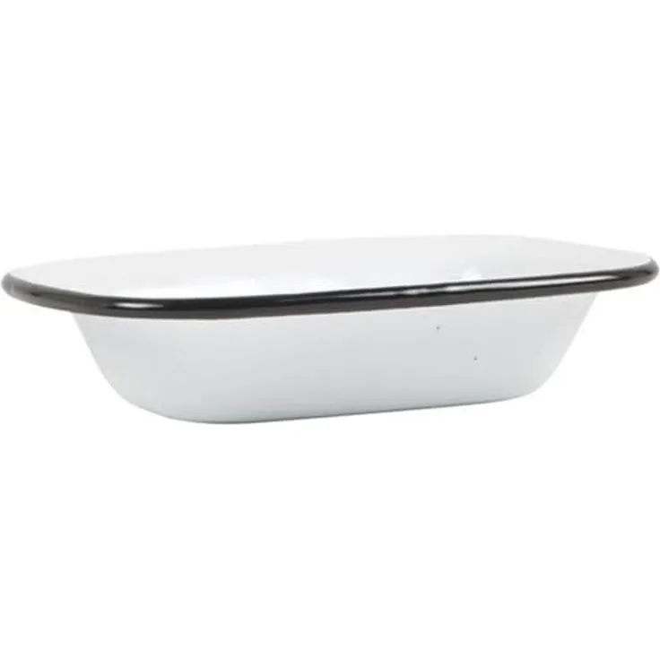 Laursen - Seifenschale Emaille Weiß Rand Schwarz (0408-11) Schale Shabby Vintage