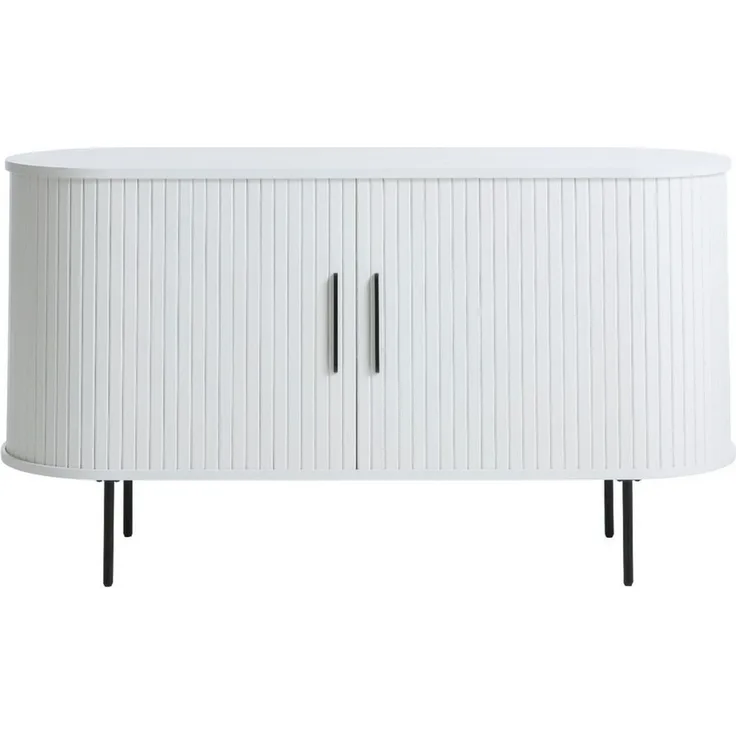 Liadomo Sideboard Uriel, Kommode, Stauraummöbel, 140 oder 180 cm Breite, Furnier in Echtholz, Schiebetüren, Lamellen-Optik, vier Farben