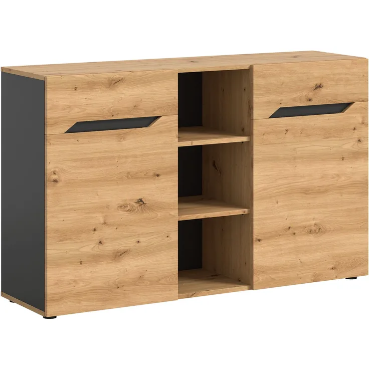 Sideboard (B/H/T: 130x81x37 cm) in Artisan Eiche Nachbildung
