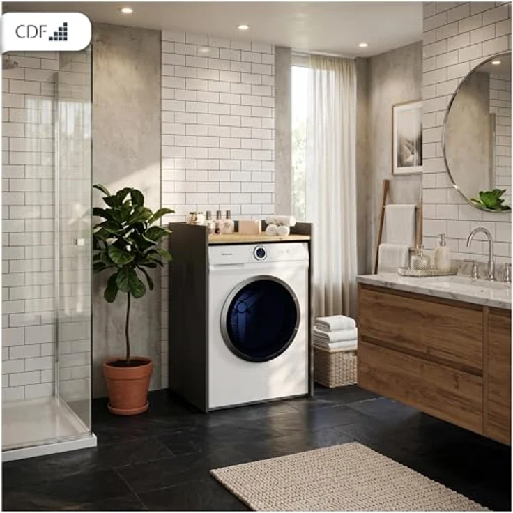 TOPESHOP Waschmaschinenumbauschrank MAGWA für Waschmaschine / Wäschetrockner - Überbauschrank ideal für Ihr Badezimmer – Bild 9