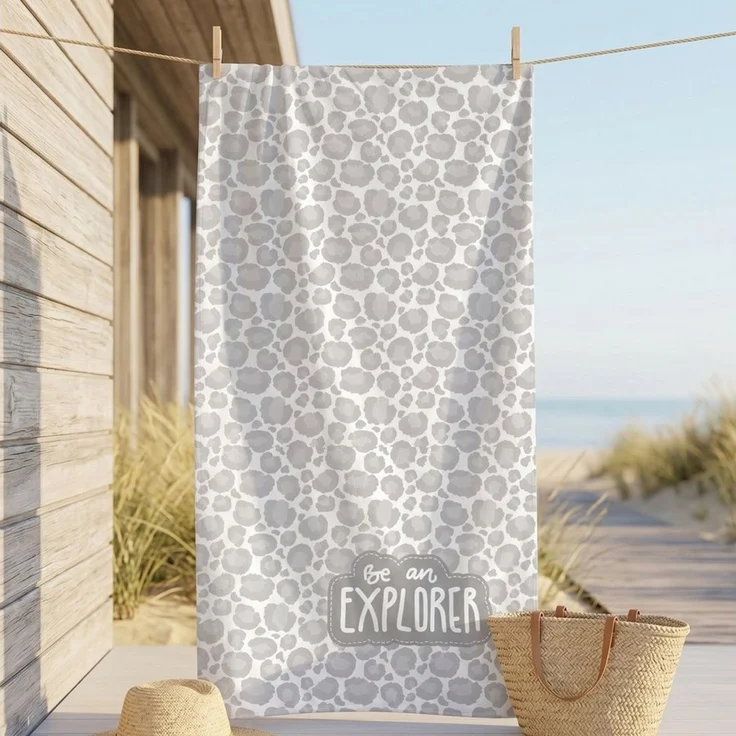 MTOnlinehandel Strandtuch "Fernweh" • Badetuch XXL • 100x200 cm • Schnelltrocknend, Baumwolle & Mikrofaser Mix (1-St), extra groß • weich & saugfähig – Bild 1