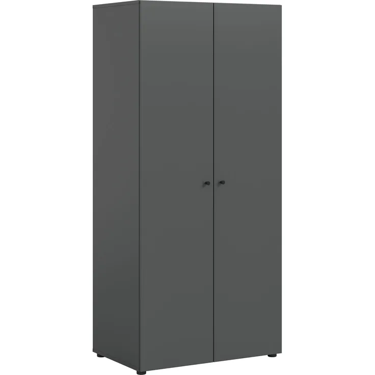 Kleiderschrank 2-türig (B/H/T: 80x176x51 cm) in anthrazit Nachbildung
