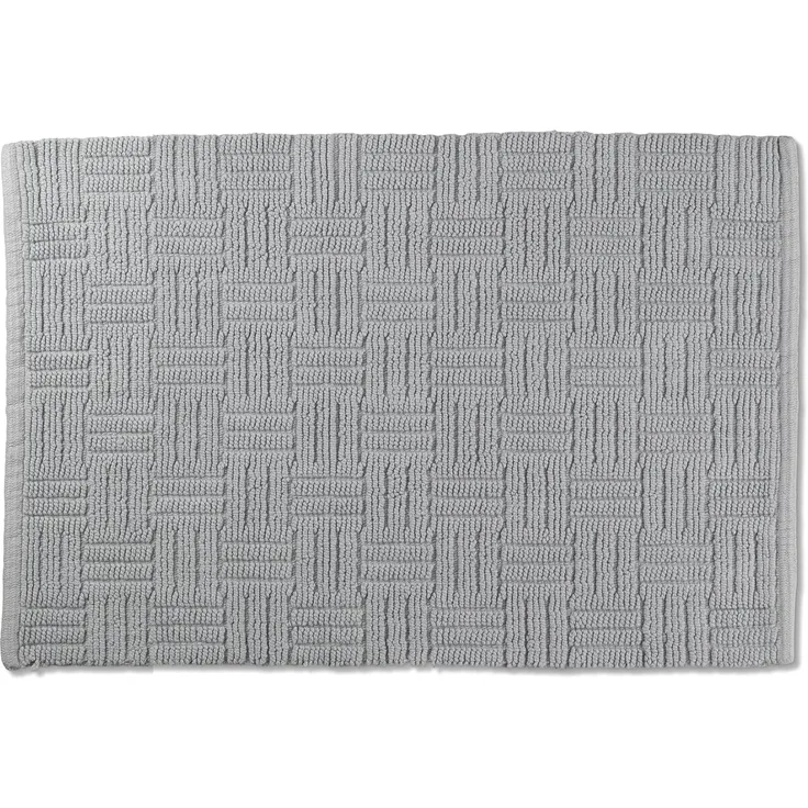 kela Badematte Leana, 100x60 cm, 100% Baumwolle, felsgrau, rutschhemmend, waschbar bei 30° C, für Fußbodenheizung geeignet, 23522