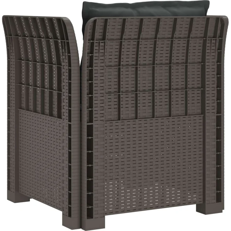 vidaXL 1-Sitzer Sessel mit Kissen Rattan-Look PP Hellgrau 8011881 – Bild 5