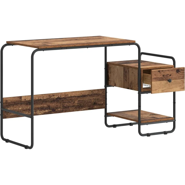 vidaXL Schreibtisch mit Stauraum Altholz 131,5 x 50 x 75,5 cm 8008048 – Bild 3