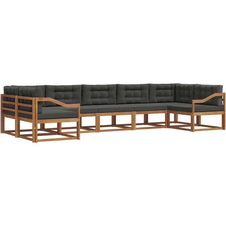 vidaXL Outdoor-Sofagarnitur 7 stk. 7-Sitzer Natur und Anthrazit 3368120 – Bild 2