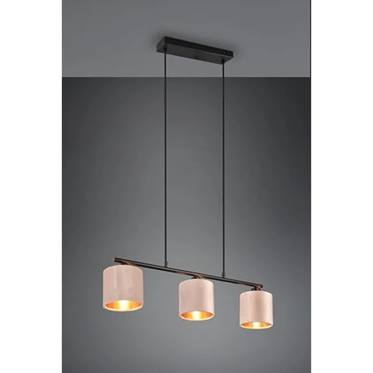Trio Pendelleuchte Julieta 3-flammig Beige, 66 cm x 12 cm, zeitloses Design mit goldener Innenseite – Bild 2