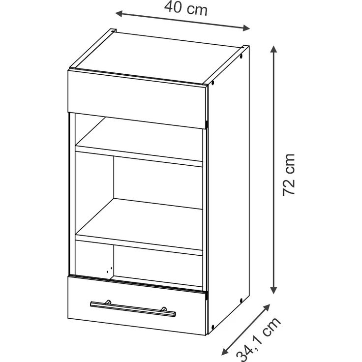 Küchenglasschrank Fame-Line Dunkelblau Hochglanz 40 cm Vicco – Bild 3