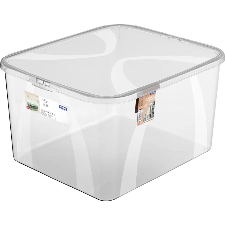 Rotho 'Lona' Aufbewahrungsbox inkl. Deckel, transparent, 25 L