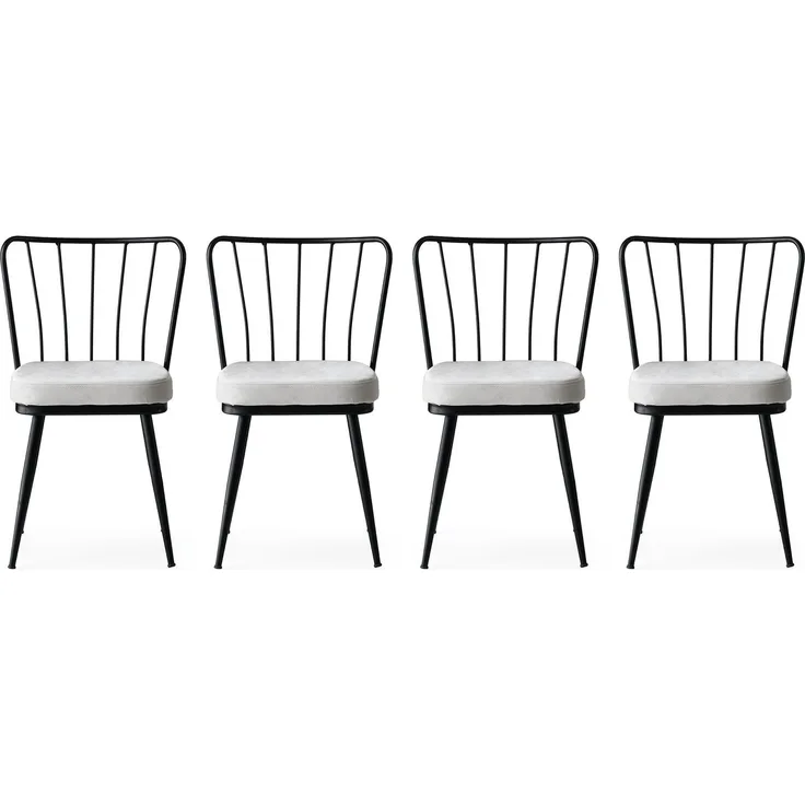 Skye Decor 'Yıldız - 940 V4' Stuhlset (4-teilig), Schwarz, 43 x 82 x 42 cm
