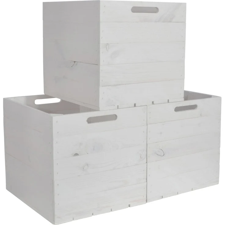 CHICCIE Holzkiste Kallax Aufbewahrungsbox Weiß 33x38x33cm (2 St) – Bild 3