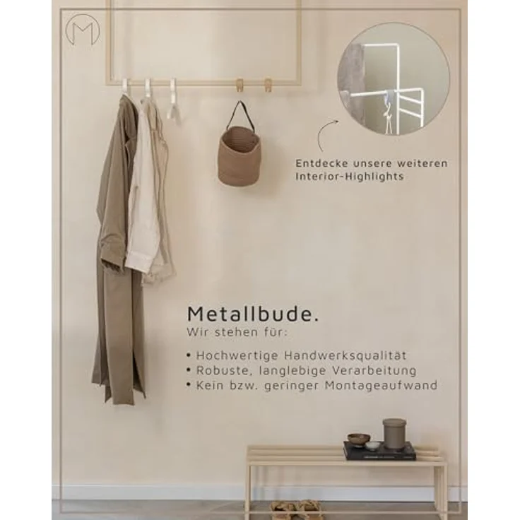 Metallbude Kleiderhaken PALO, Badezimmer, Küche, Flur, (3-St), hochwertige Handtuchhaken, modernes Design, vielseitig einsetzbar – Bild 8