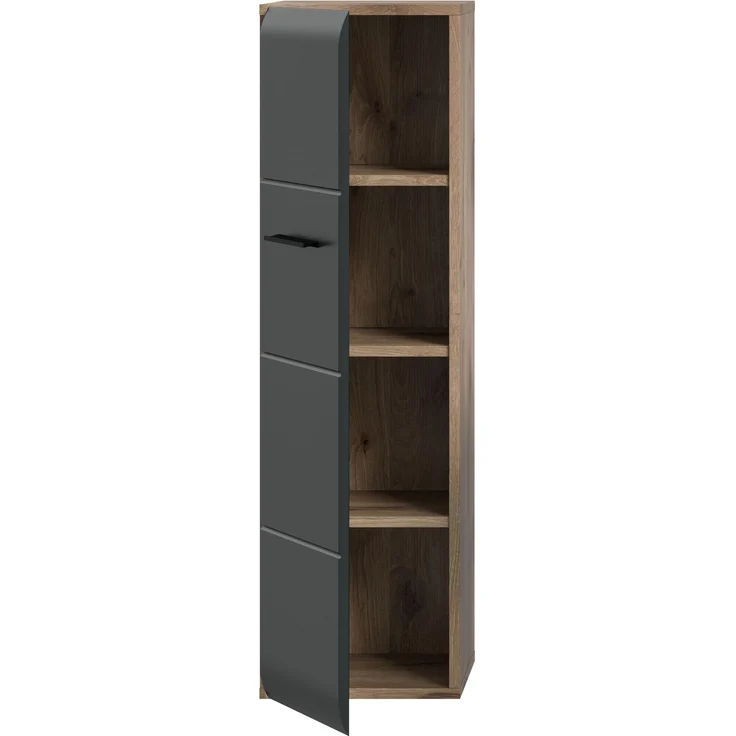 Stauraumtype (B/H/T: 30x106x30 cm) in schwarz matt und Nox Oak Nachbildung – Bild 6