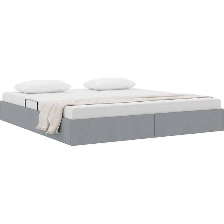 vidaXL Ottoman Bettgestell mit Speicher Hellgrau 180 x 200 cm Stoff 3442838 – Bild 3