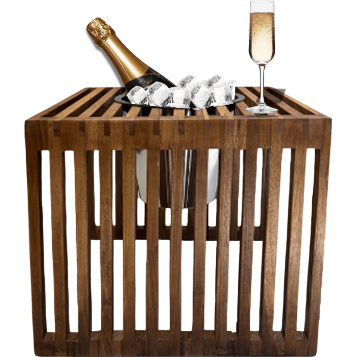 COOTAB Cooler Table MYKONOS 3-in-1 Loungetisch mit Edelstahl-Kühler