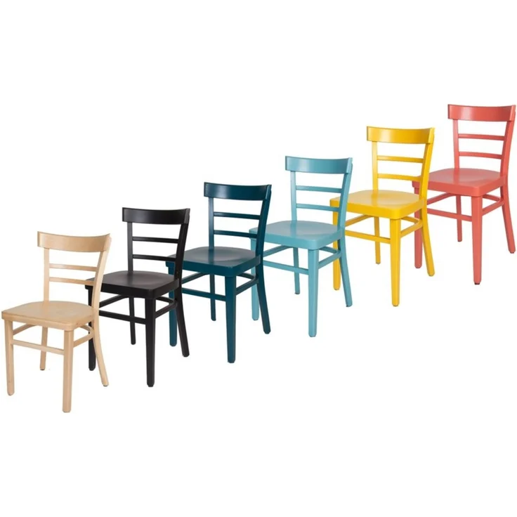 einrichtungsdesign24 Küchenstuhl Küchenstuhl Laura farbiger Holzstuhl Esstisch Esszimmer Retro Vintage, Gestell Massivholz – Bild 4
