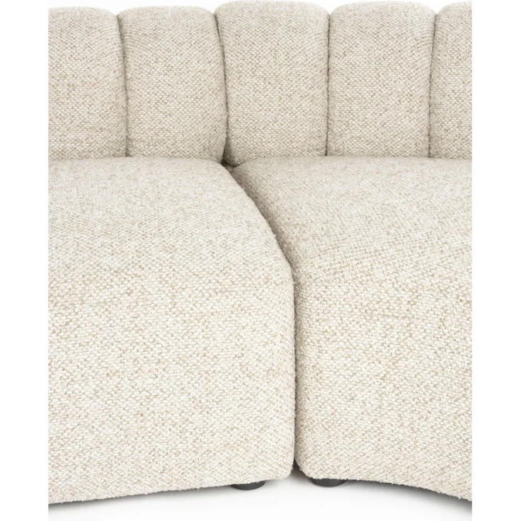 DutchBone Sofa Duvane 7-Sitzer Beige mit Eukalyptusholz-Gestell im Boho-Stil 286x286x68 cm – Bild 5