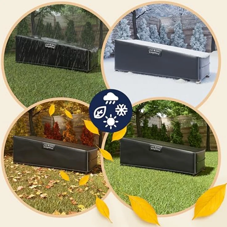 Kingsleeve Gartenmöbel-Schutzhülle, Wasserdicht und Winterfest, Abdeckplane für Sonnenliege, 200x75x40/70 cm, Schwarz – Bild 7