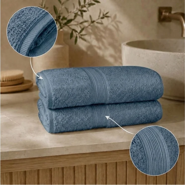 OTTO home Badetücher Finnja, 2 Premium Duschtücher, 550 gr/m², 70x140 cm, Frottier (2-St), 100% Baumwolle, unifarben, schwer & flauschig, 5 Jahre Garantie – Bild 2