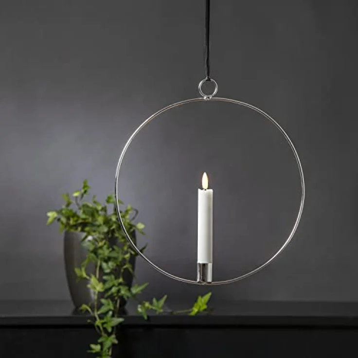 MARELIDA Hängeleuchte Dekoring mit LED Kerze Flamme mit Aufhänger 28,5cm Timer Batterie, LED Classic, warmweiß (2100K bis 3000K) – Bild 4