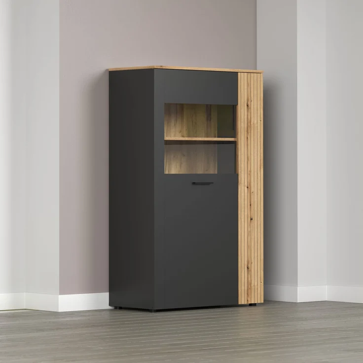 Highboard Avila in grau und Eiche Evoke 90 x 146 cm – Bild 7