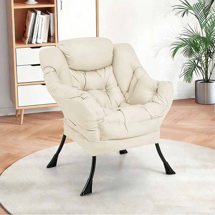 JEOBEST Esszimmerstuhl Sessel, Gemütlicher Loungesessel, Lesesesselaus, (1 ST) Metallgestell und Lehne, Modern Ohrensessel