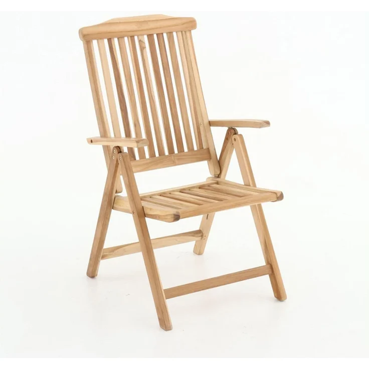 Teak Klappsessel Natur Klappstuhl Gartenstuhl Holzstuhl Gartensessel Campingstuhl – Bild 2