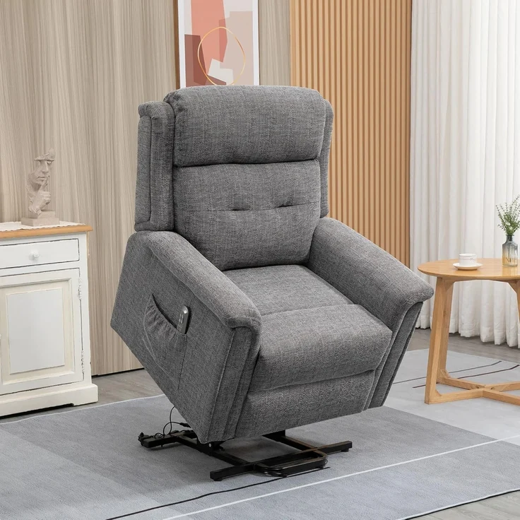 HOMCOM Relaxsessel Elektrischer Aufstehsessel mit 2 Motoren Fernsehsessel (Seniorensessel, 2-St, Sesse), Liegefläche 178cm – Bild 2
