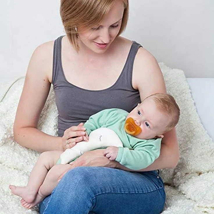 GRÜNSPECHT Traubenkern-Mond - Wärmekissen für Babys & Kleinkinder, bei Blähungen & Bauchschmerzen, flauschig, weiß (148-V1) – Bild 3