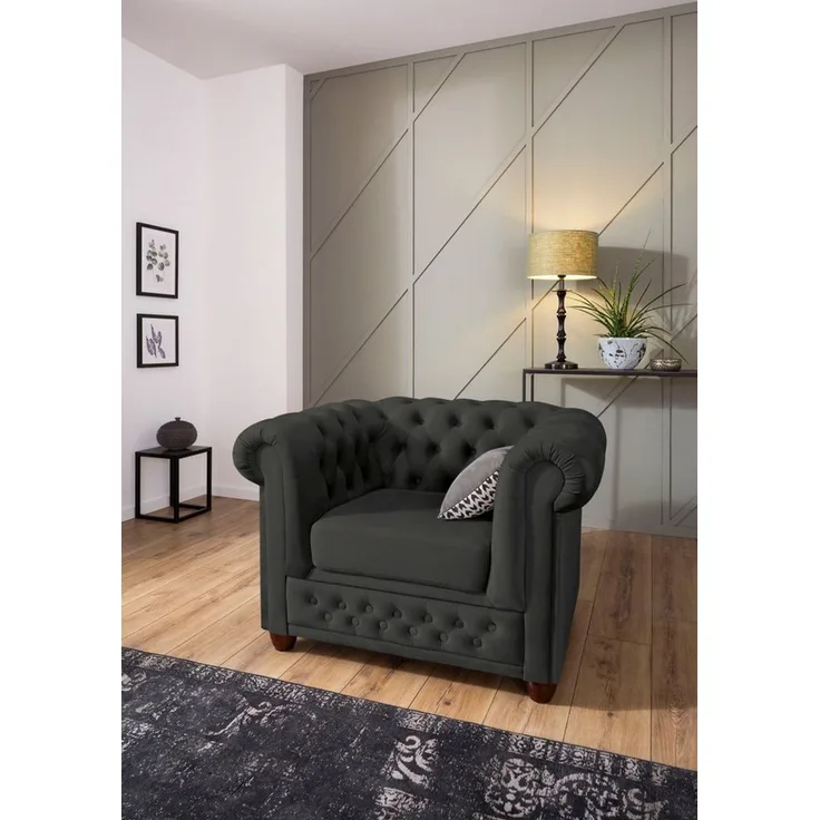 Home affaire Chesterfield-Sessel New Castle Sessel, hochwertige Knopfheftung, B/T/H: 104/86/72 cm