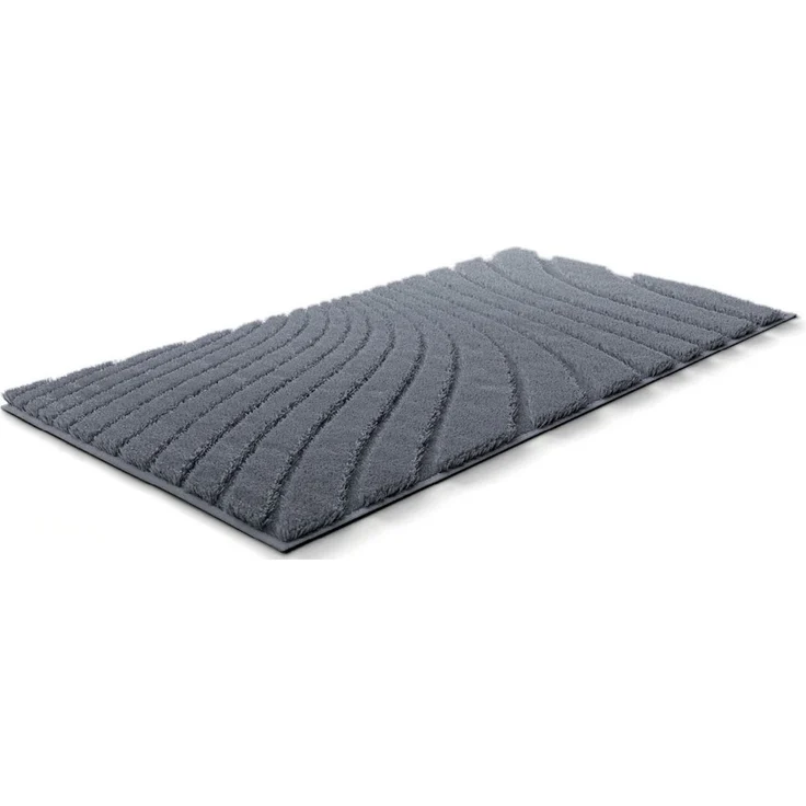 Grund Badematte Caffi, Höhe 20 mm, rutschhemmend beschichtet, fußbodenheizungsgeeignet, Polyester, rechteckig, Zeitlos schönes Wellenmuster, mit Hoch-Tief, 5 Jahre Garantie – Bild 2